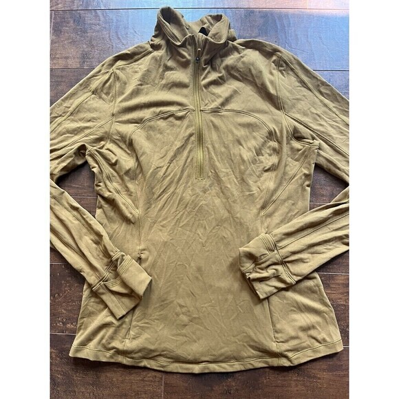 Lululemon Pull Over 1/2 Zip Long Sleeve Active Light Weight Running Shirt Sz 12 - Picture 1 of 5